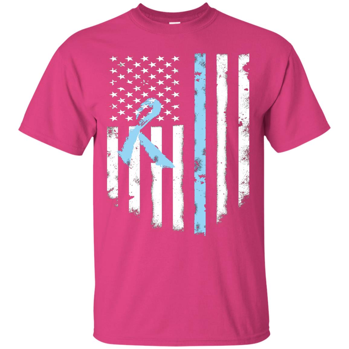 Ribbon American Flag Prostate Cancer Awareness Shirt Heliconia