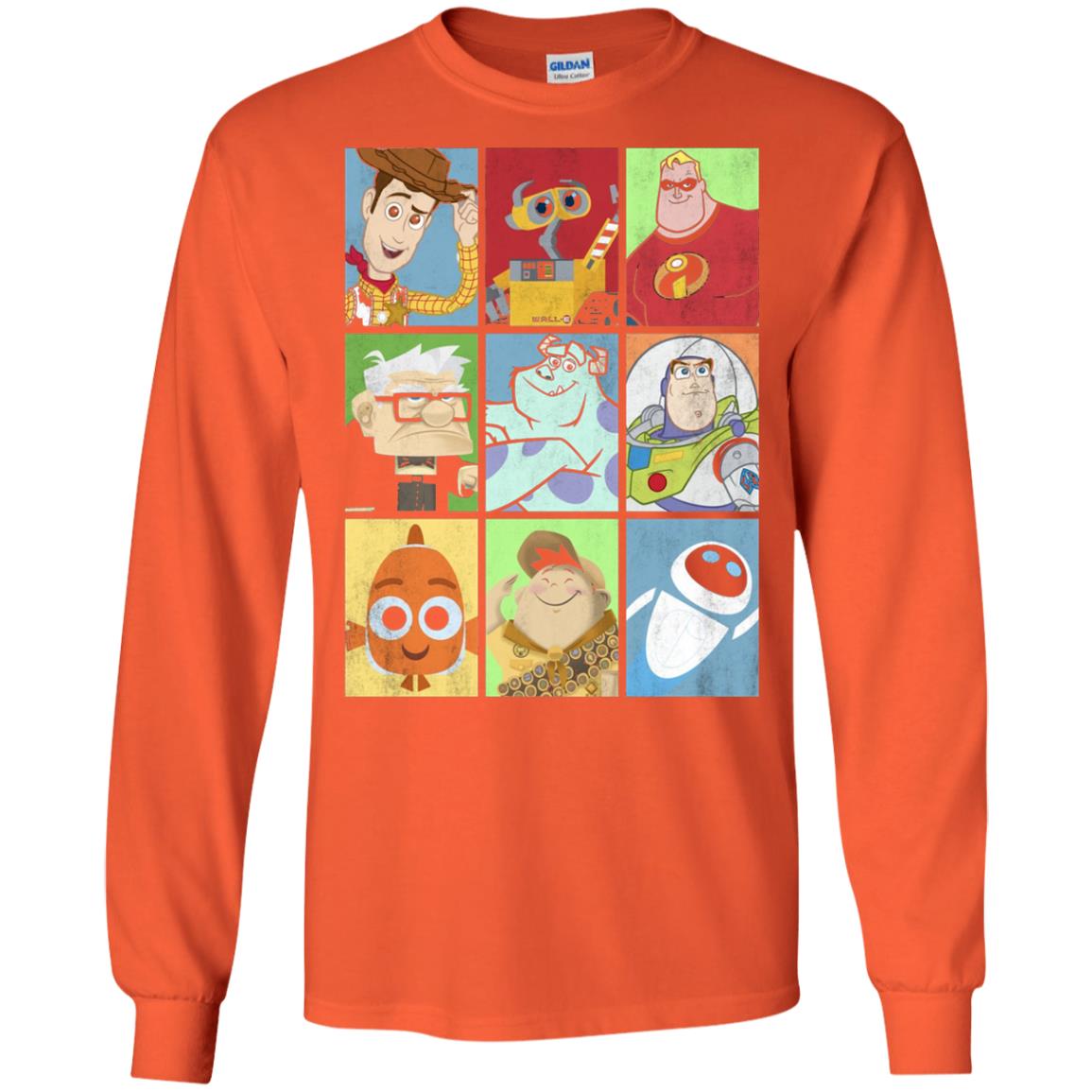 Epic Boxed Up Line Up Character Graphic T-shirt Orange