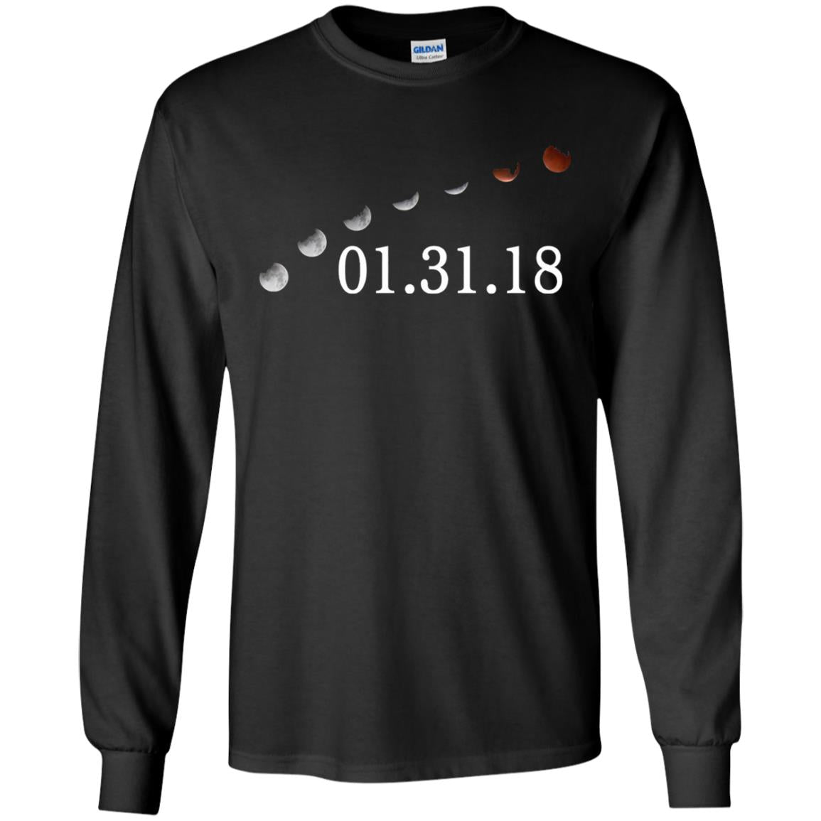 Usa Total Lunar Eclipse On January 31, 2018 T-shirt Black