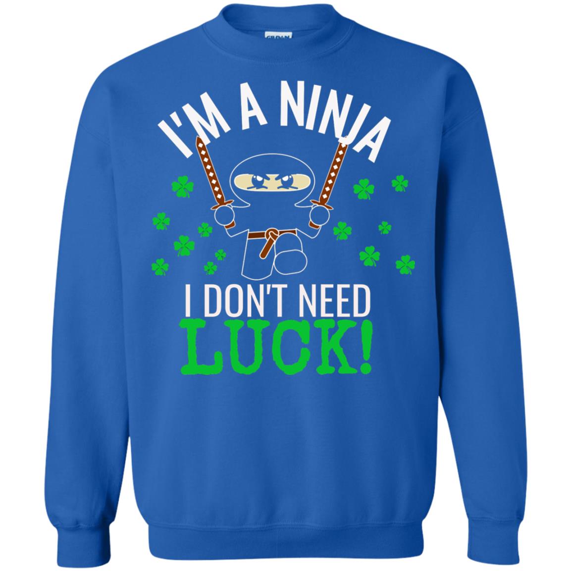 Ninja Luck Green St. Patrick_s Day T-shirt Royal