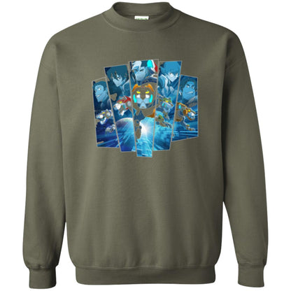 Voltron Legendary Defender 5 Lions In Blue Hue T-shirt Military Green