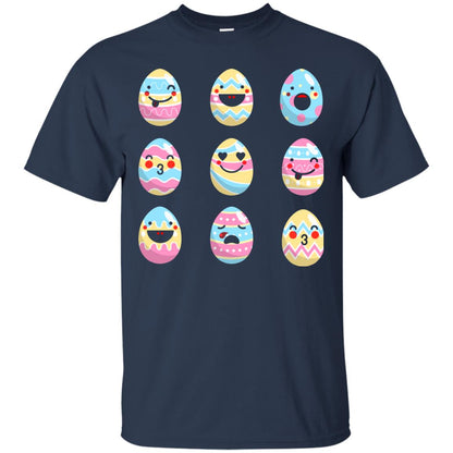 Egg Emoji Easter Happy Egg Hunt For Kids T-shirt Navy