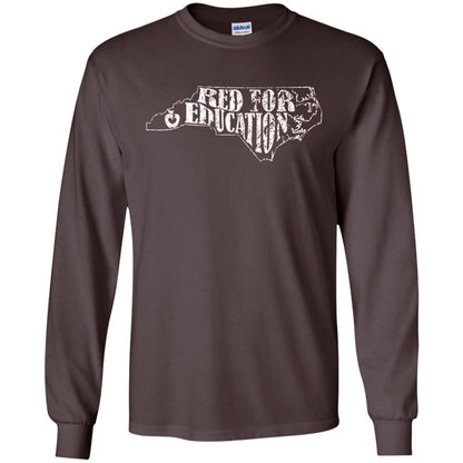 Distressed North Carolina Nc Red For Educator Shirt Dark Chocolate
