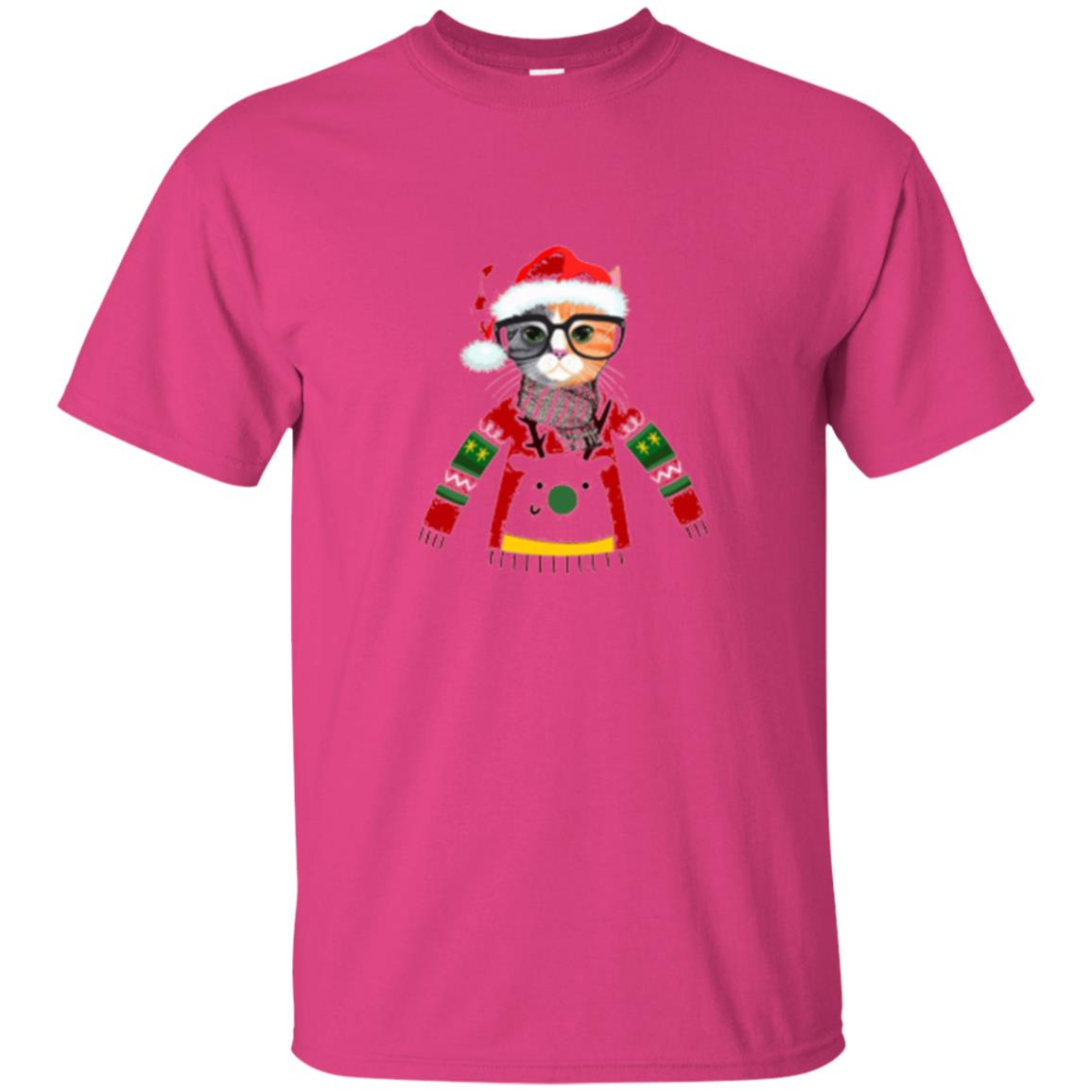 Cat Lovers T-shirt Meowy Christmas Heliconia