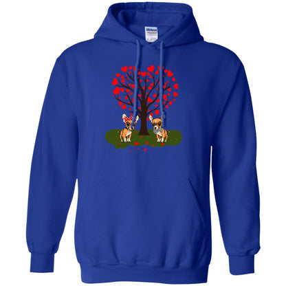 Valentine Chihuahua Couple Heart Tree Shirt Royal