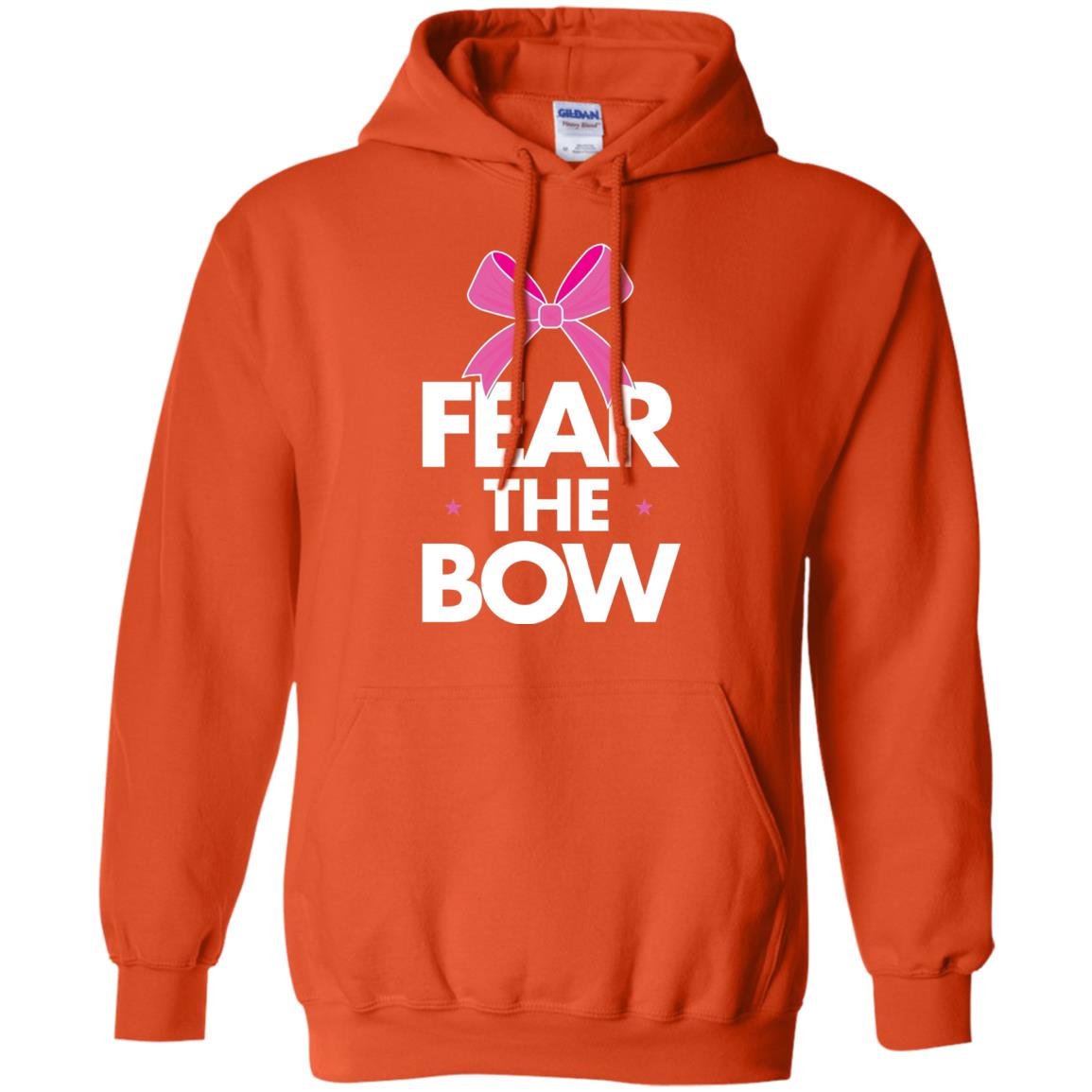 Fear The Bow Big Pink Bow Cheerleader Apparel Shirt Orange
