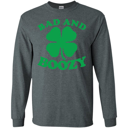 Bad And Boozy Saint Patricks Day T-shirt Dark Heather