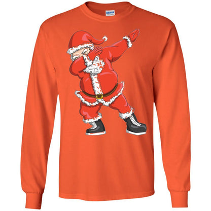 Funny Christmas T-shirt Dabbing Santa Claus Orange