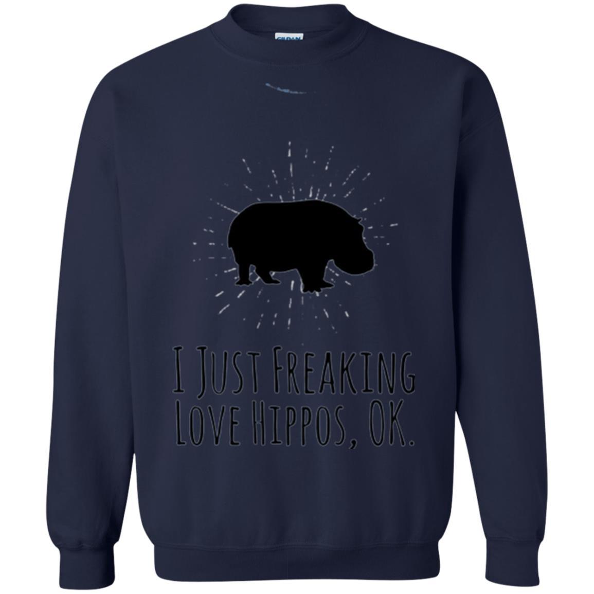 Hippo Lover T-shirt I Just Freaking Love Hippos Ok Navy