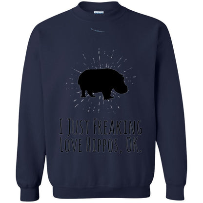 Hippo Lover T-shirt I Just Freaking Love Hippos Ok Navy