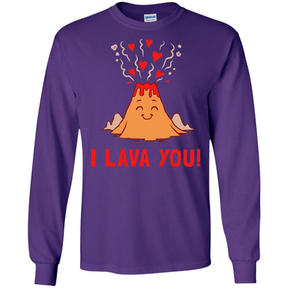 Funny Volcano Valentines Love T-shirt I Lava You T-shirt Purple