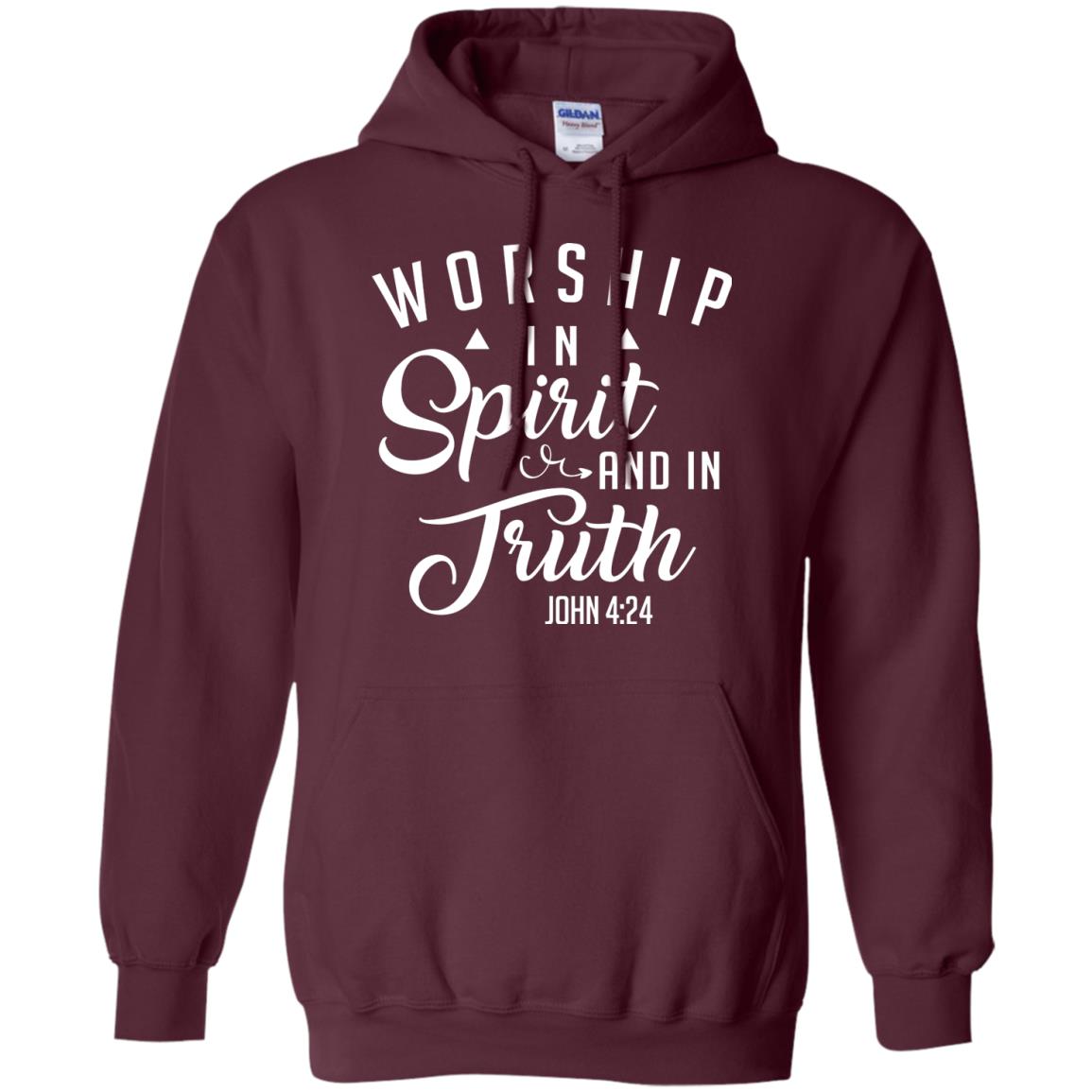 Christian T-shirt Worship In Spirit And In Truth Maroon