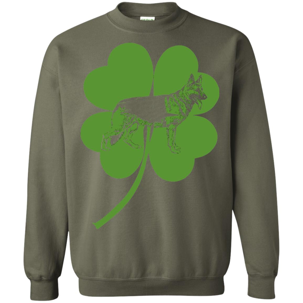 German Shepherd Saint Patrick_s Day T-shirt Military Green