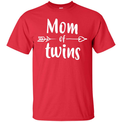 Mom Of Twins Mother's Day Mommy T-shirt Red