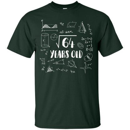 Square Root Of 64 8th Birthday 8 Years Old Math T-shirt Forest