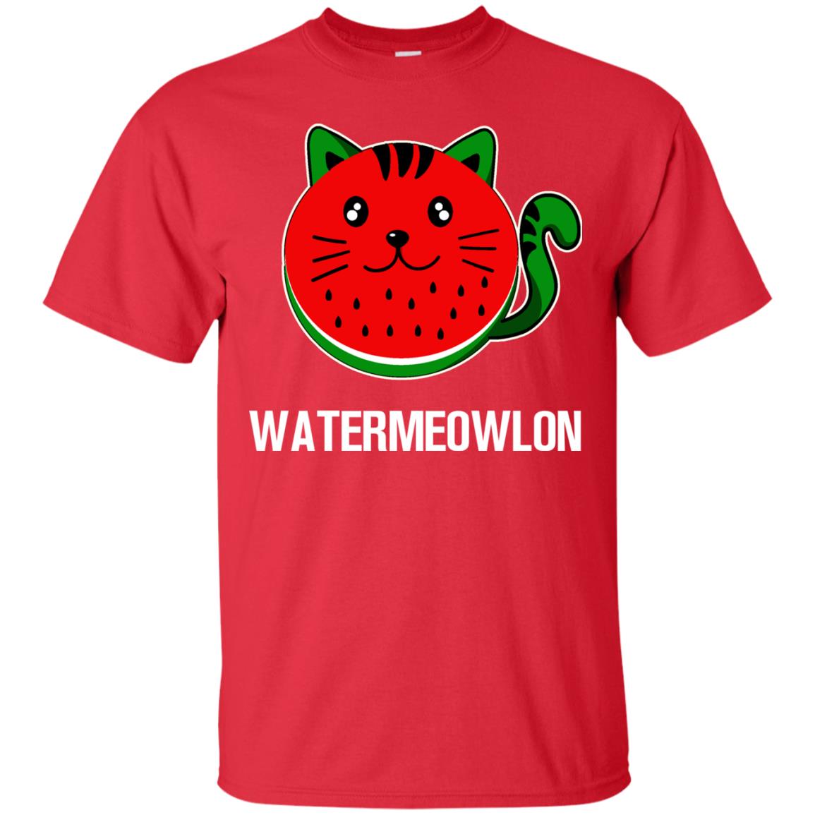 Watermeowlon Funny Summer Melon Fruit Shirt Red
