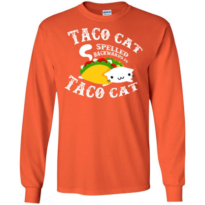 Taco Cat Spelled Backwards Is Taco Cat T-shirt Orange