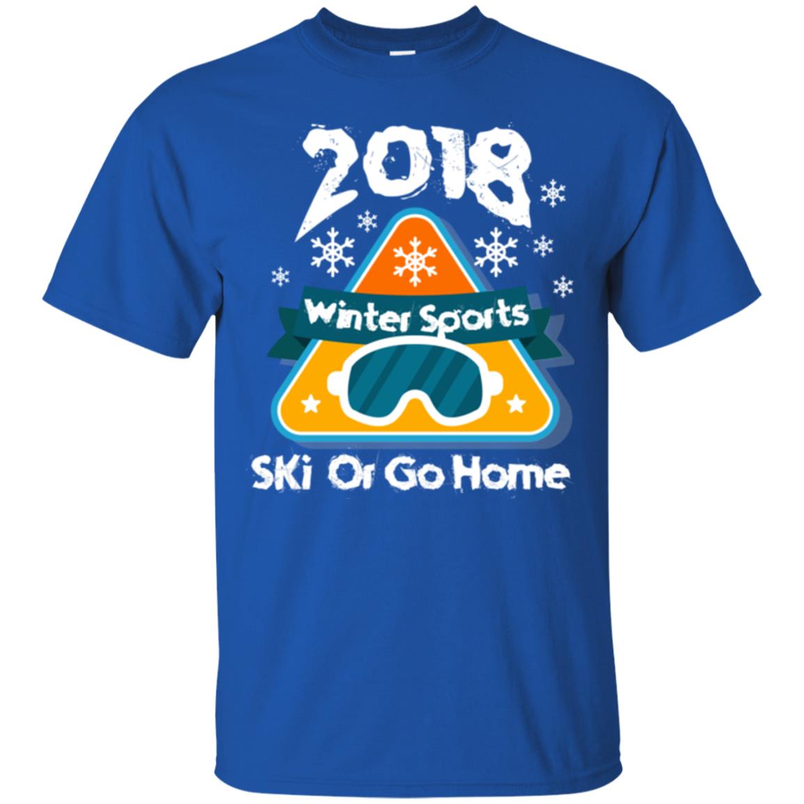 Skier T-shirt 2018 Winter Sports Ski Or Go Home Royal