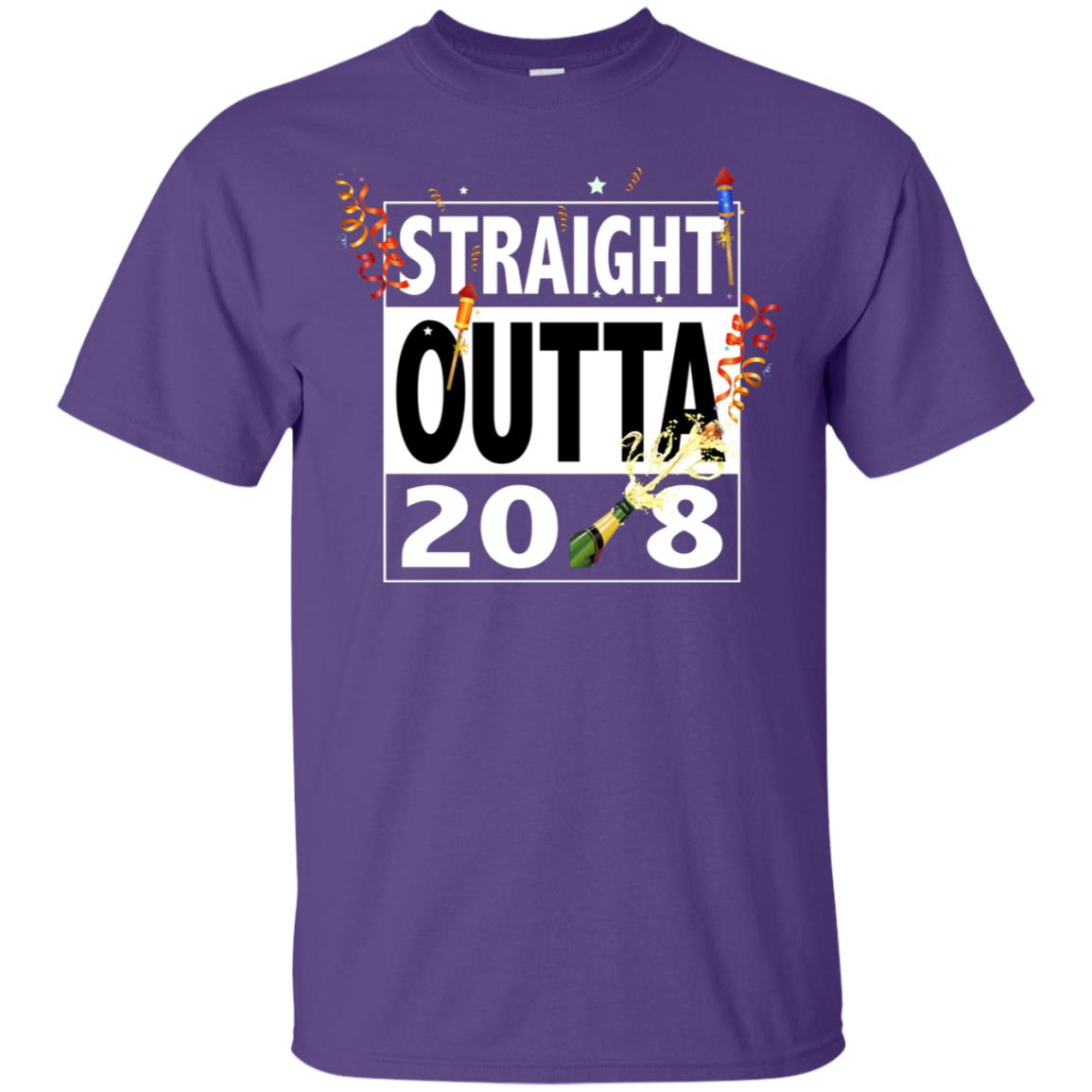 Straight Outta 2018 New Year 2019 Gift Shirt Purple