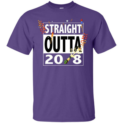 Straight Outta 2018 New Year 2019 Gift Shirt Purple