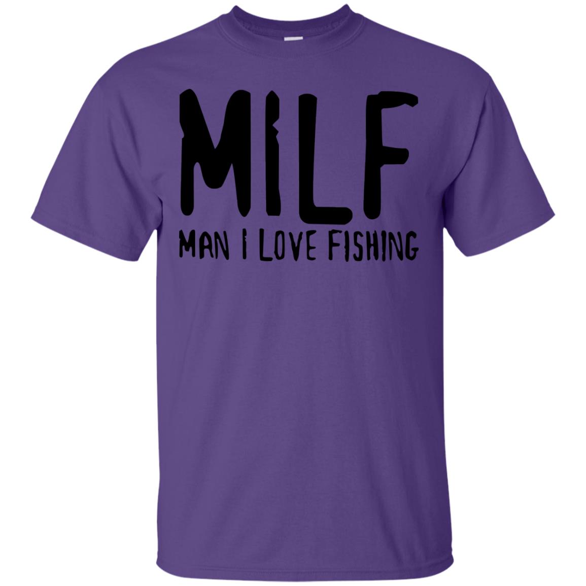 Milf Man I Love Fishing Fisherman Shirt Purple