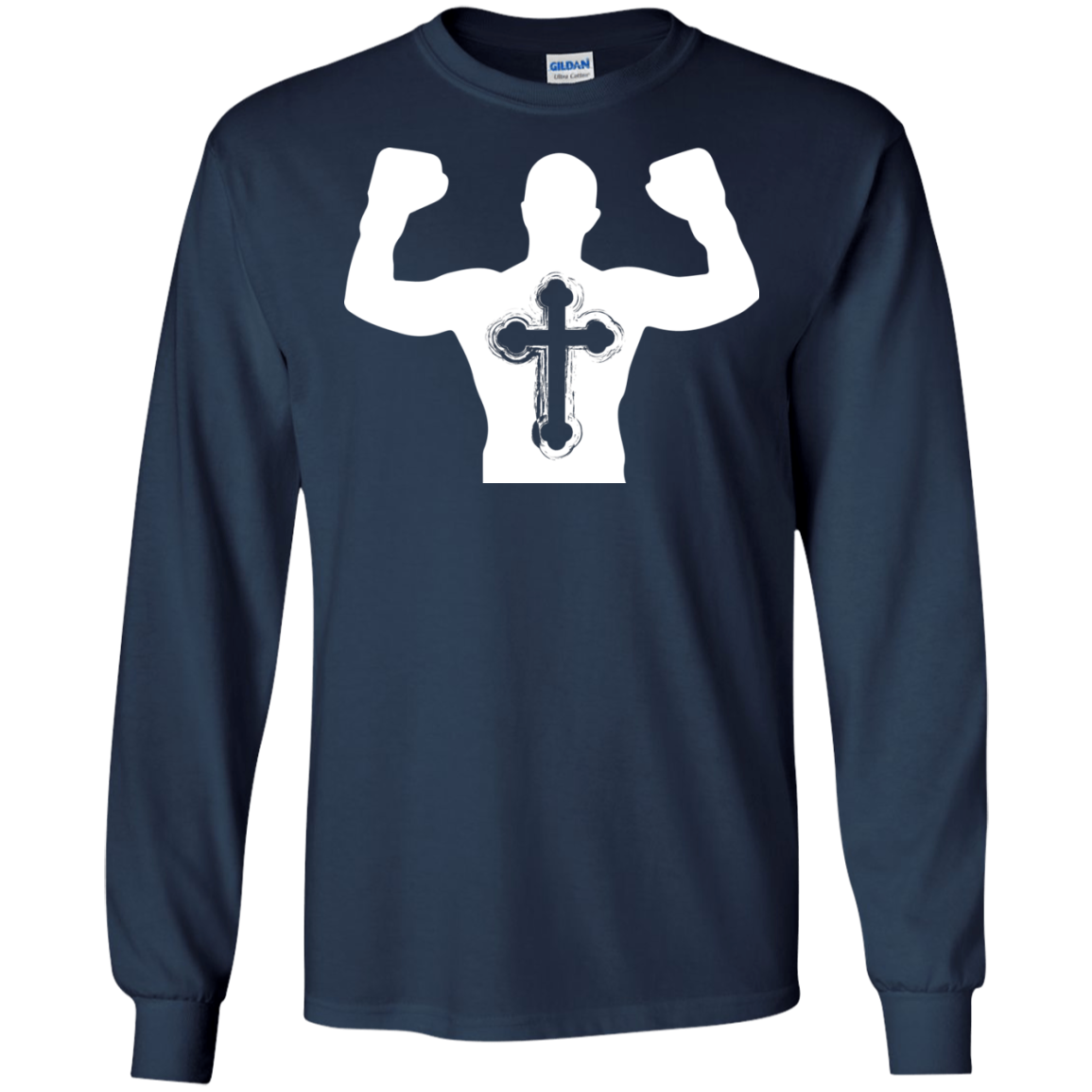 Christian Gym Exercise Workout T-shirt Navy