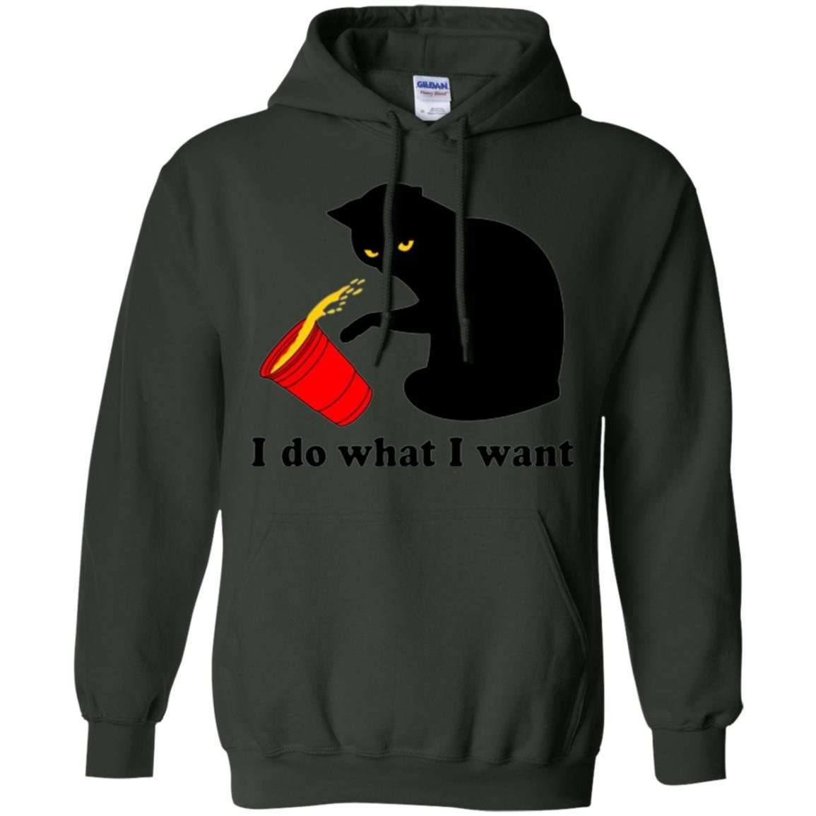 Cat Lover T-shirt I Do What I Want Forest Green