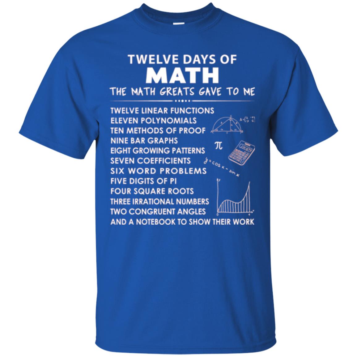 Math T-shirt Twelve Days Of Math Royal