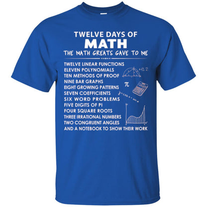 Math T-shirt Twelve Days Of Math Royal