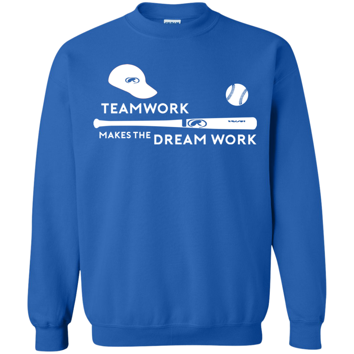 Baseball T-shirt Teamwork Makes The Dream Work Royal