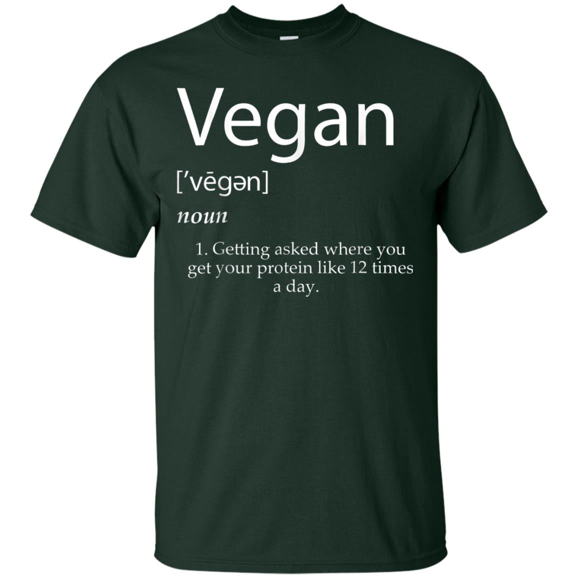 Vegan Definition Shirt Funny Veganism Protein Cookbook Forest