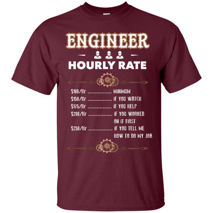 Engineer Hourly Rate Shirt For Mens Or Womens Maroon