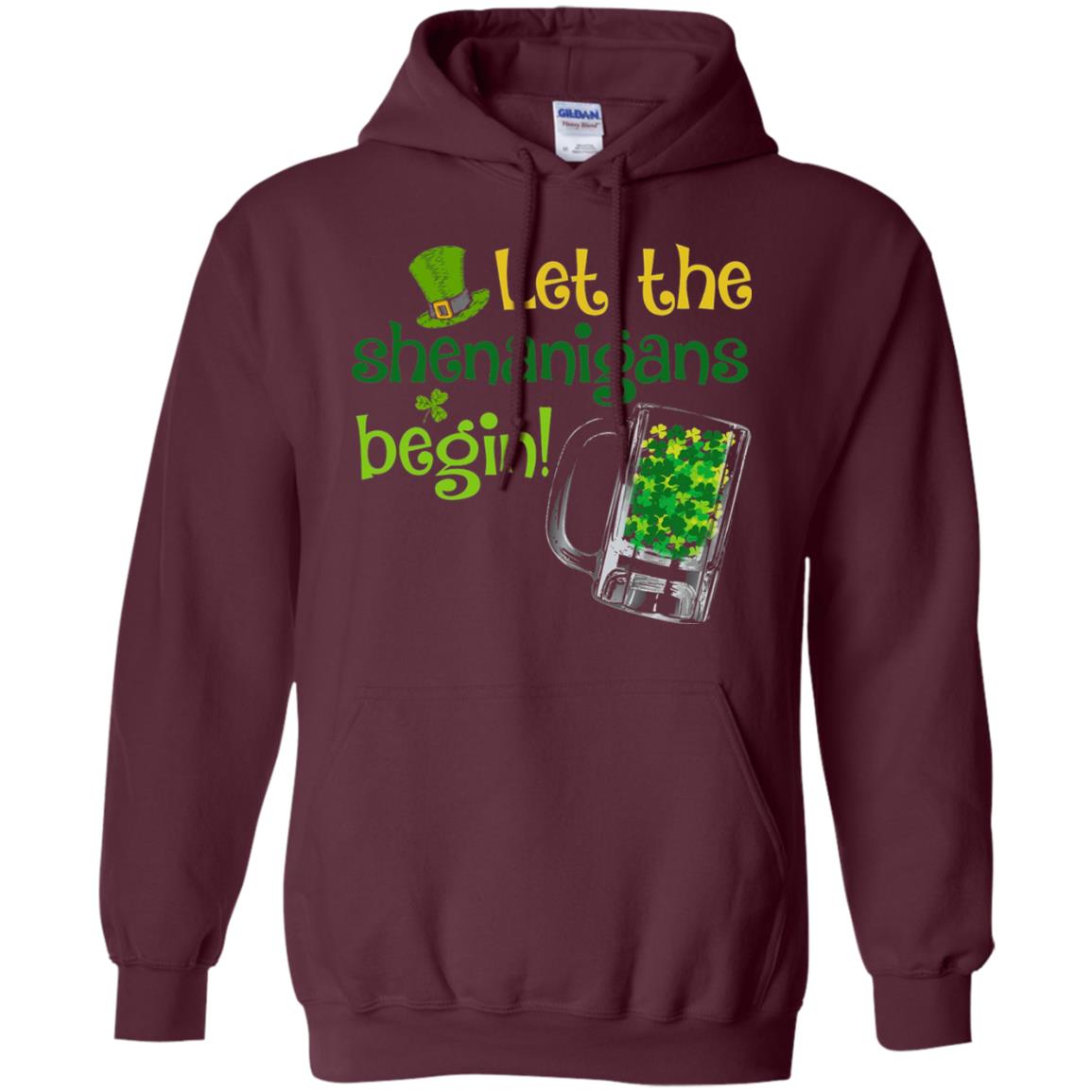 Let The Shenanigans Begin St. Patrick_s Day T-shirt Maroon