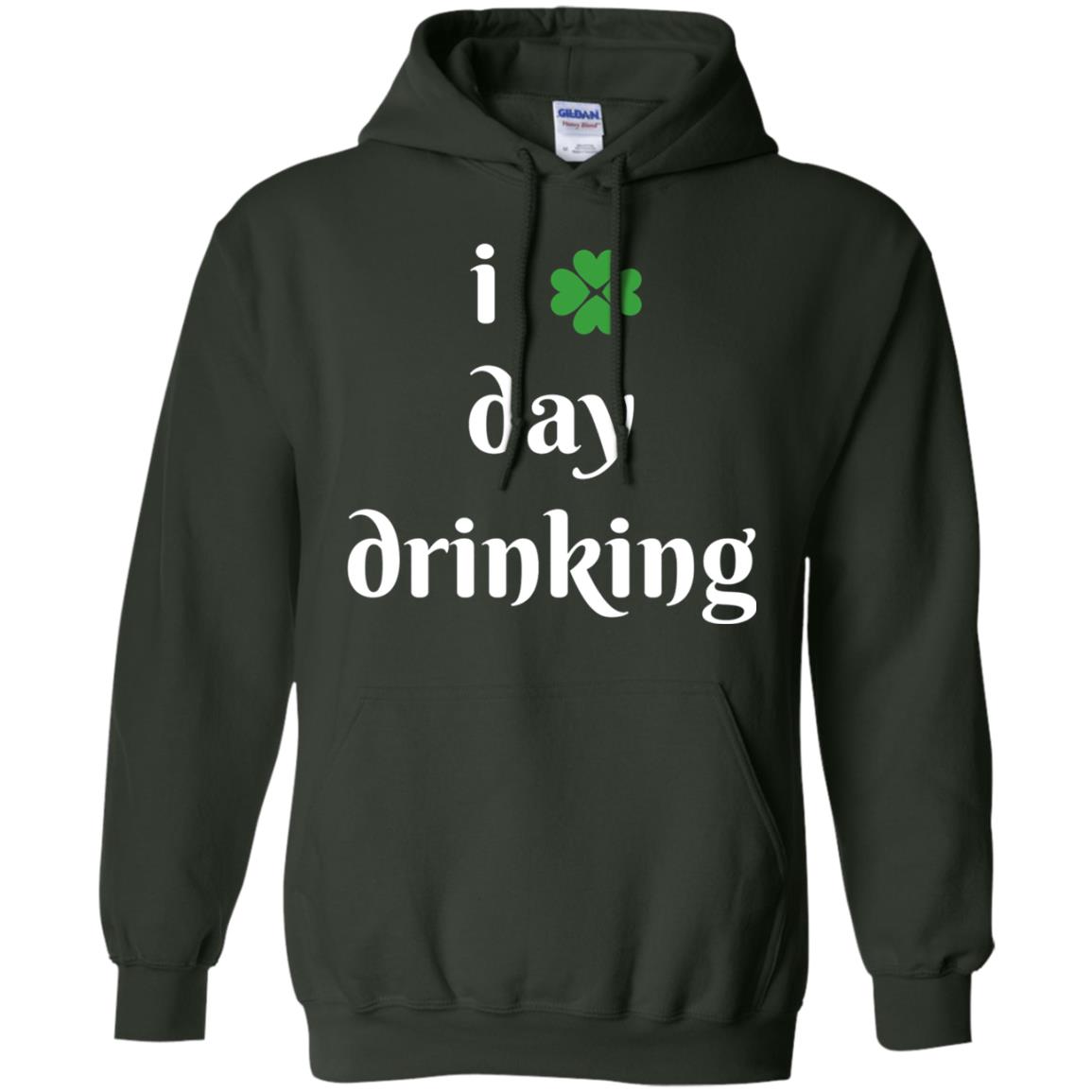 I Day Drinking Funny St Patricks Day T-shirt Forest Green