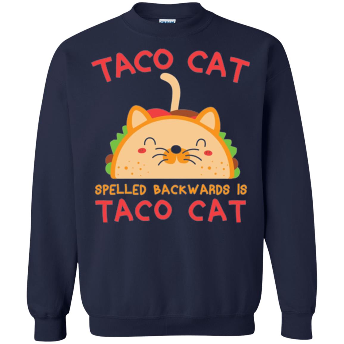 Taco Cat T-shirt Spelled Backwards Is Taco Cat Navy