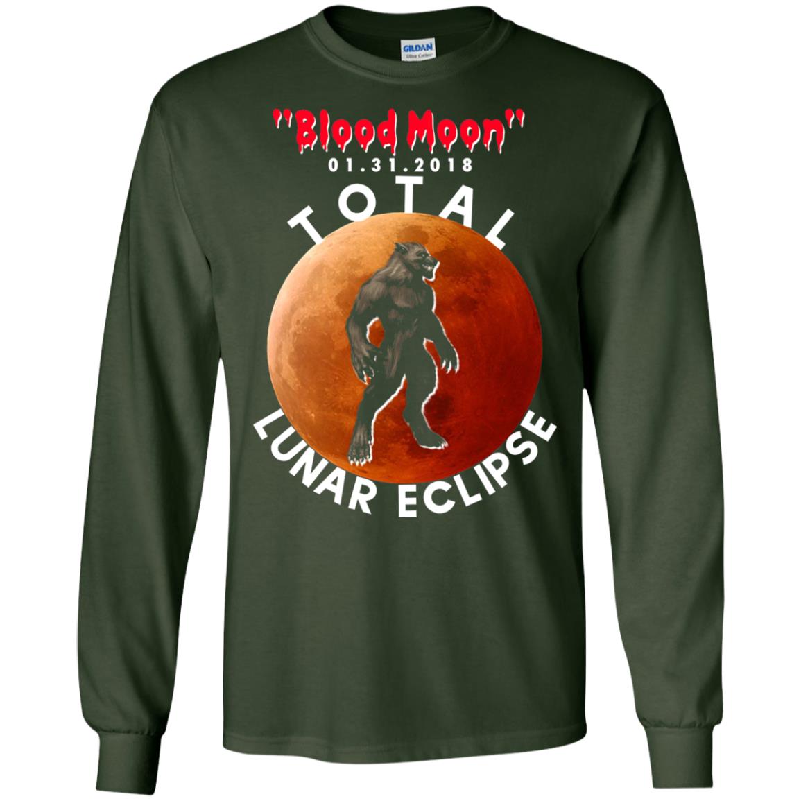 Best Total Lunar Eclipse Shirt 2018 - Blood Moon Werewolf T-shirt Forest Green