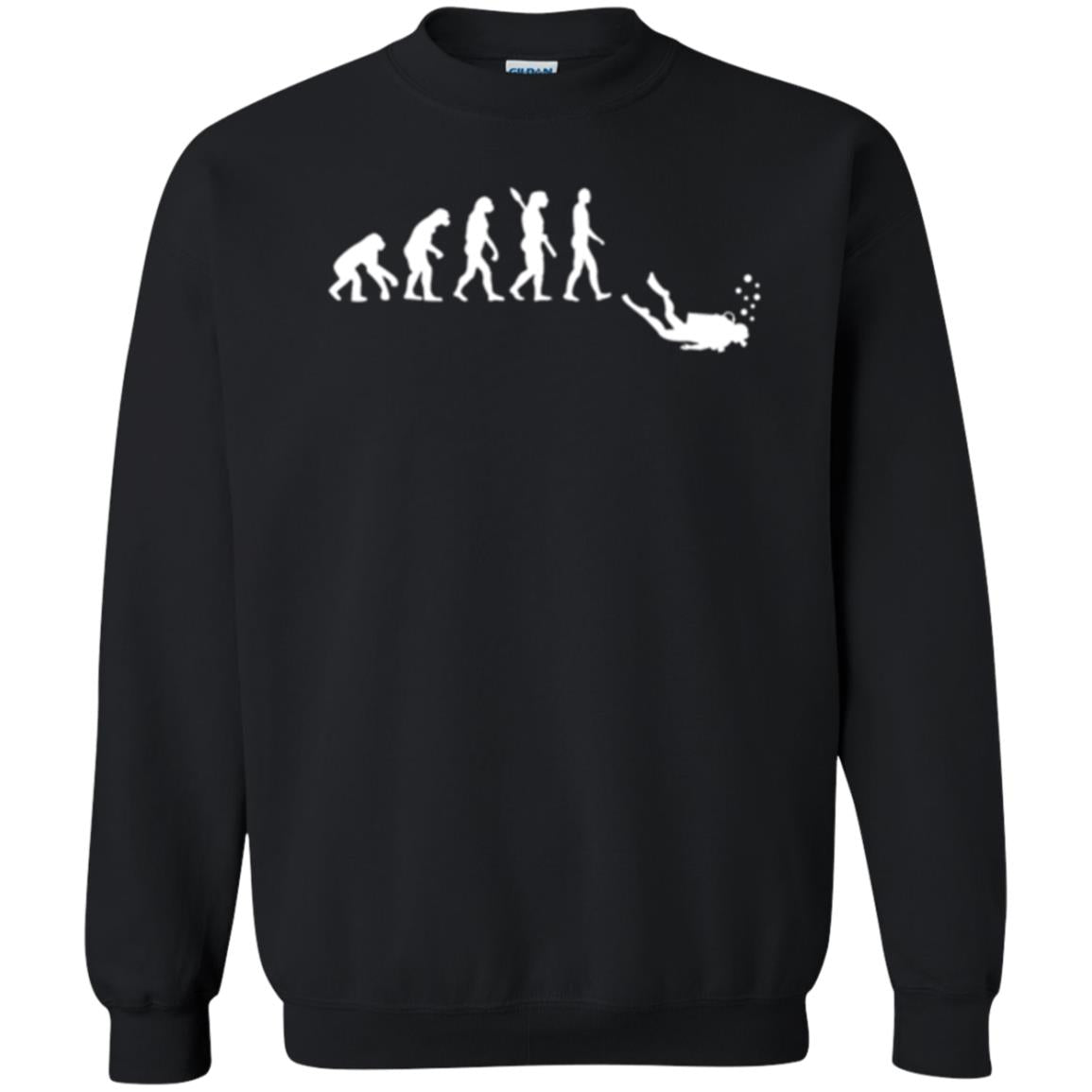 Evolution Of Man Funny Scuba Diving T-shirt Black