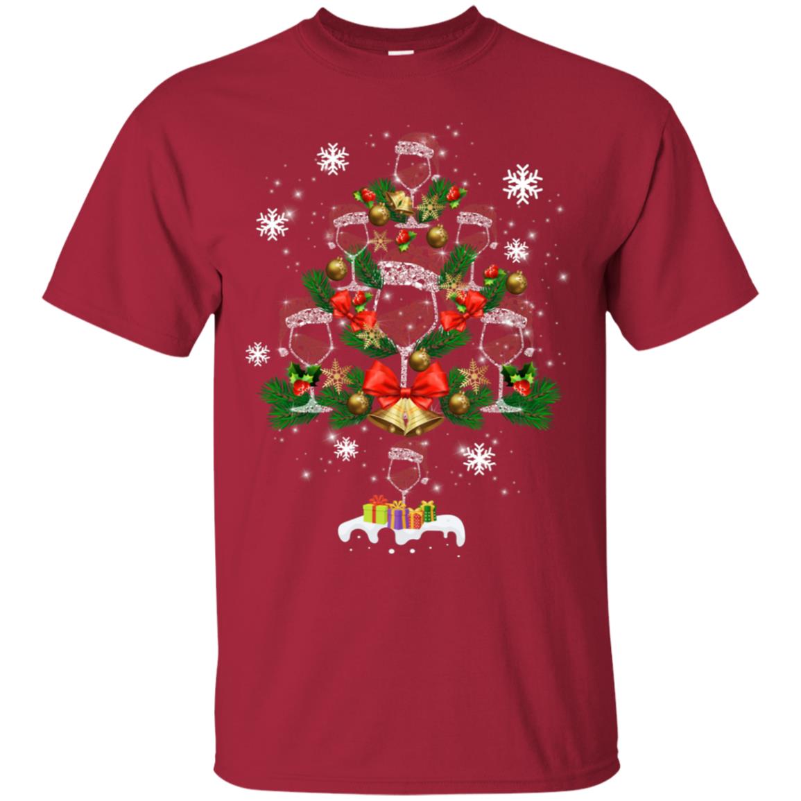 Wine X-mas Tree Drinking Lovers Idea Shirt Cardinal