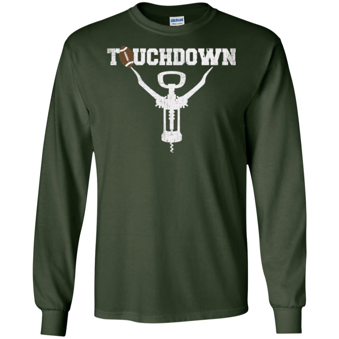 Football T-shirt Touchdown Funny Football Wine Lovers Forest Green
