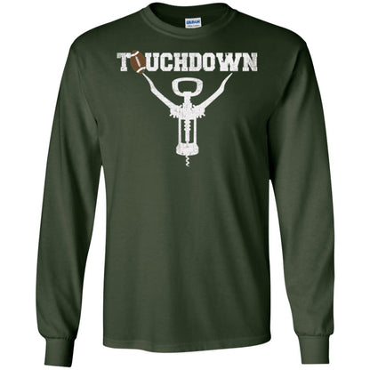 Football T-shirt Touchdown Funny Football Wine Lovers Forest Green