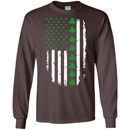 St. Patrick's Day T-shirt Irish American Flag T-shirt Dark Chocolate