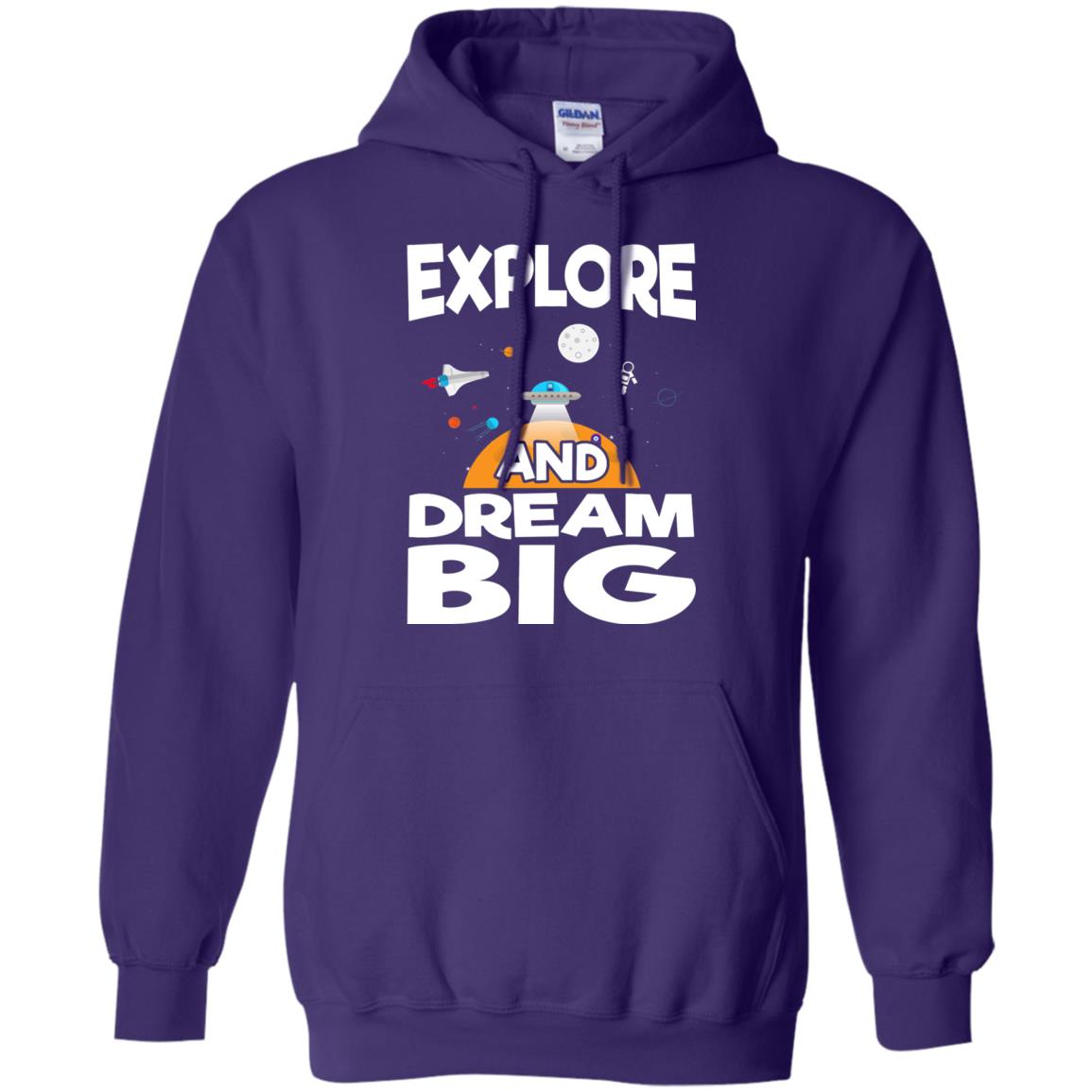 Explore And Dream Big Space Universe Planet Shirt Purple