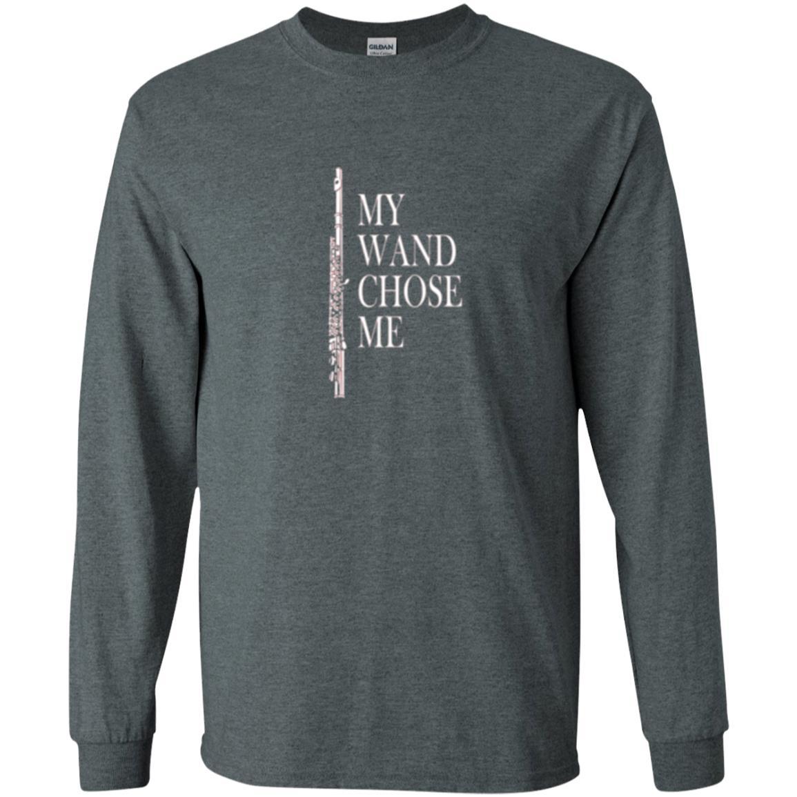Flute Lover T-shirt My Wand Chose Me Dark Heather