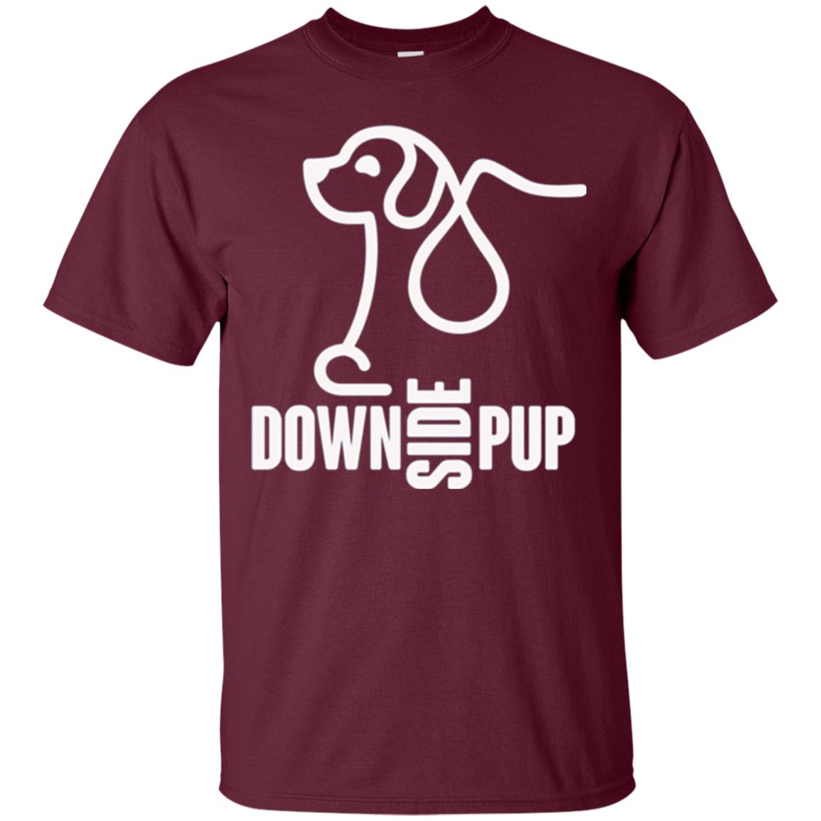 Dog Lover T-shirt Down Side Pup T-shirt Maroon