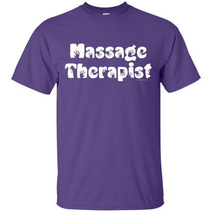 Massage Therapist White Handprint Text T-shirt Purple