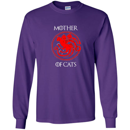 Cat Lovers T-shirt Mother Of Cat Purple