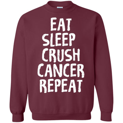 Eat Sleep Crush Cancer Repeat Fight Strength T-shirt Maroon