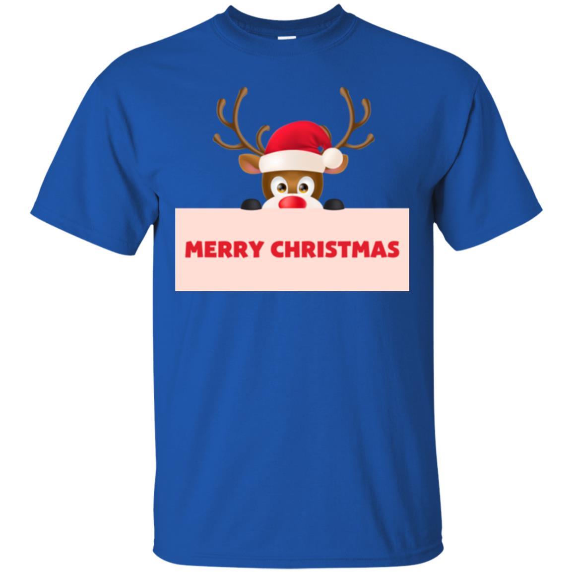 Christmas T-shirt Reindeer Merry Christmas T-shirt Royal