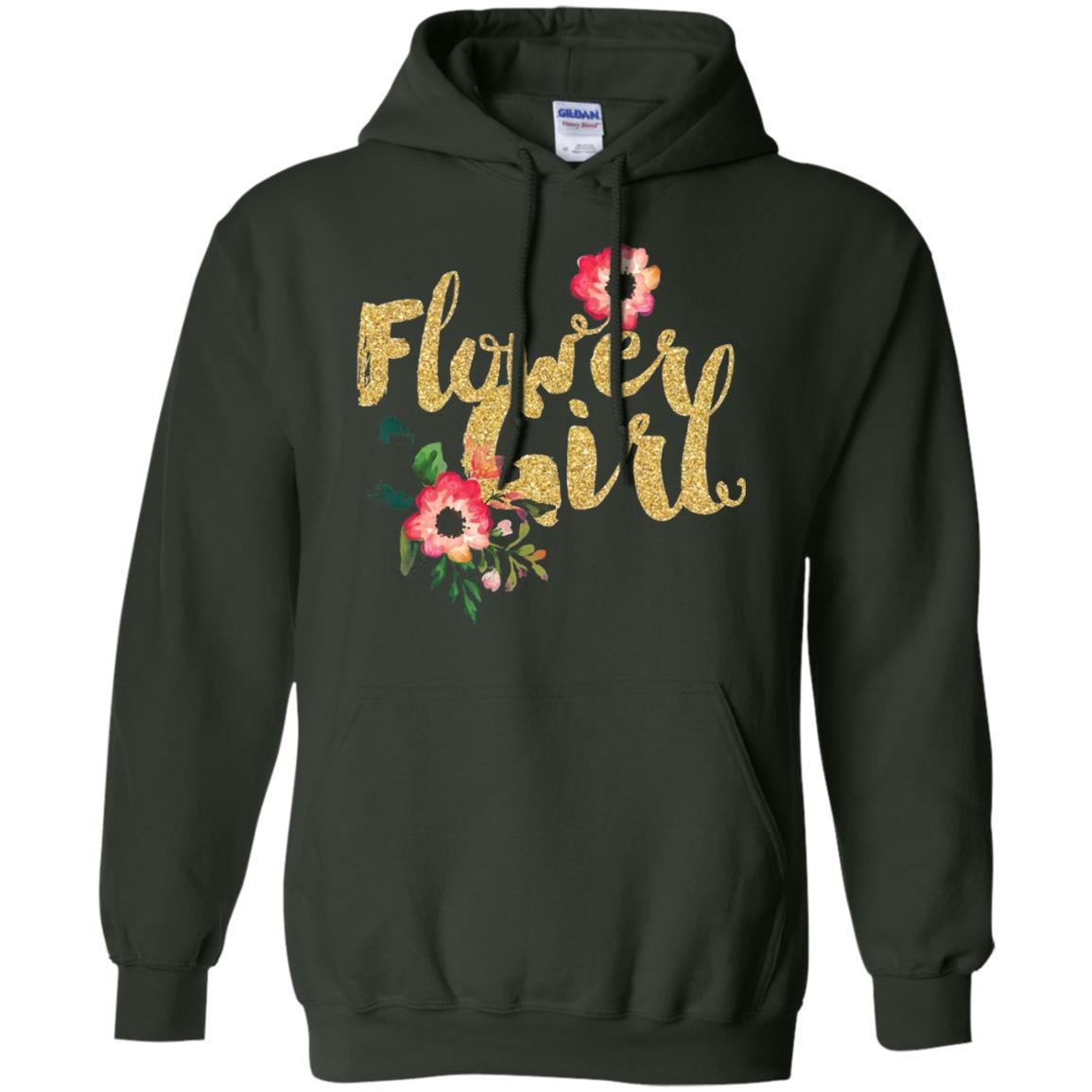 Flower Girl Bridesmaid Wedding Reception T-shirt Forest Green