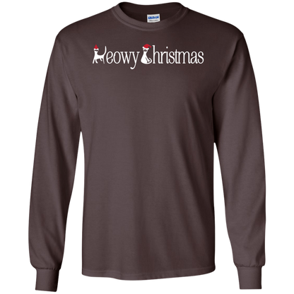Christmas T-shirt Meowy Christmas Dark Chocolate